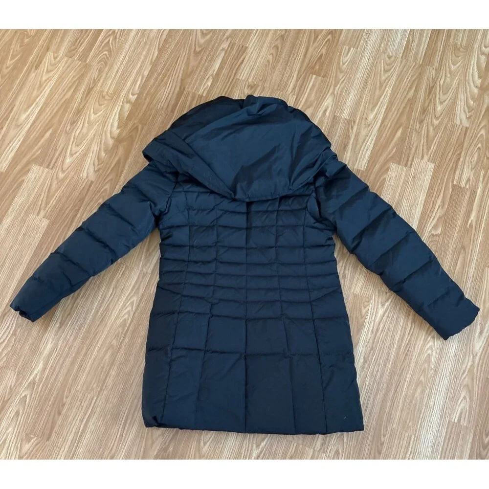 Cole Haan Coat Womens Med Black Puffer Quilted Down Zip Pockets Hooded - Picture 8 of 9